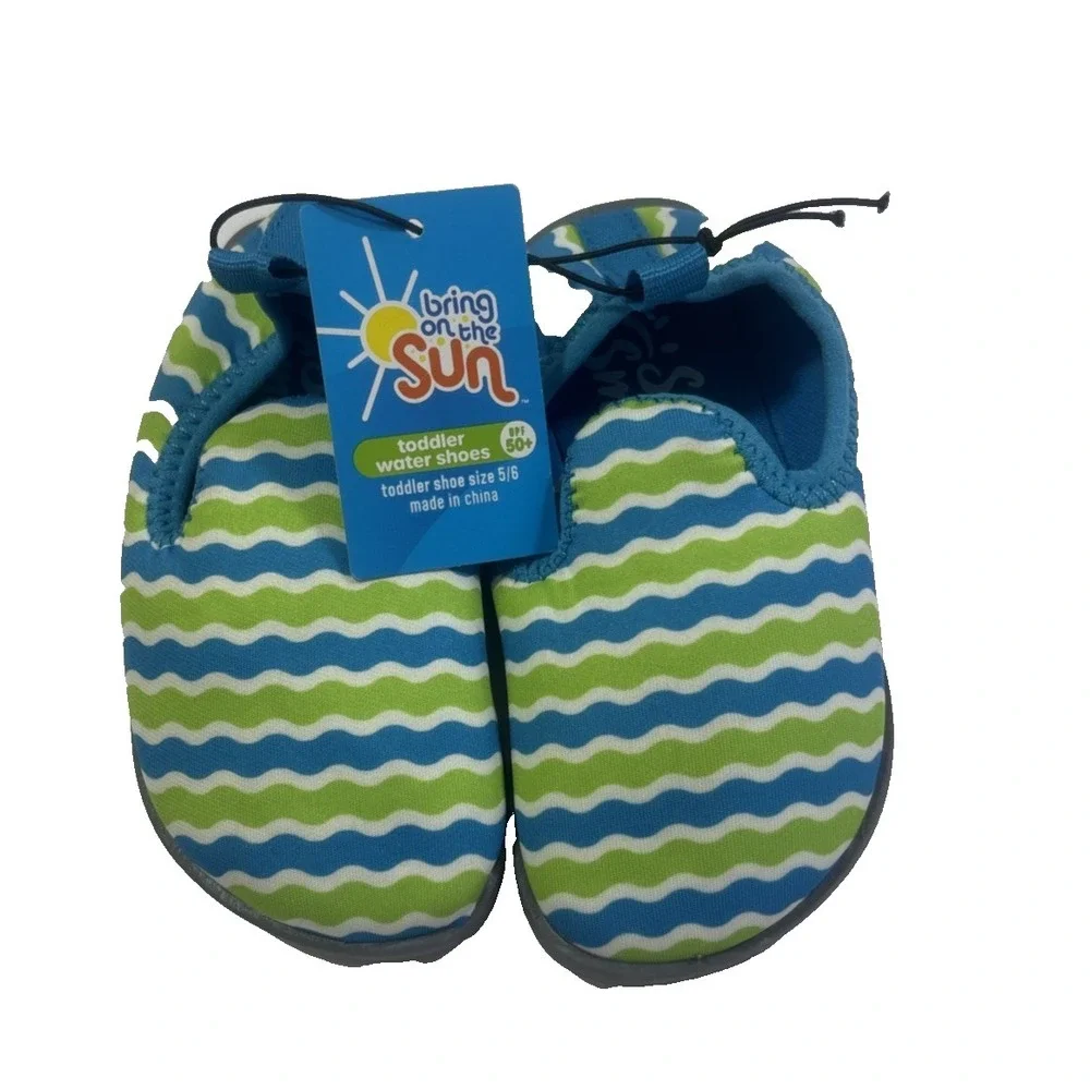 NEW Toddler Baby Water Booties Water Shoes -‎ Black/Lime Size 5/6